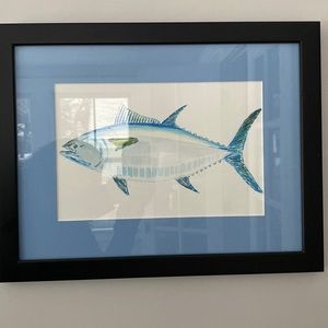 Yellow fin tuna water color framed